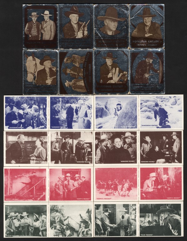 - R712-2 1950 Topps "Hopalong Cassidy" Complete Set, Complete Foil Insert Set & 2-Card Panel Lot (252)