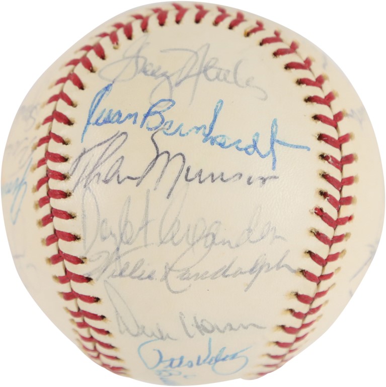 High Grade 1976 New York Yankees Team-Signed Baseball with Thurman Munson (PSA)
