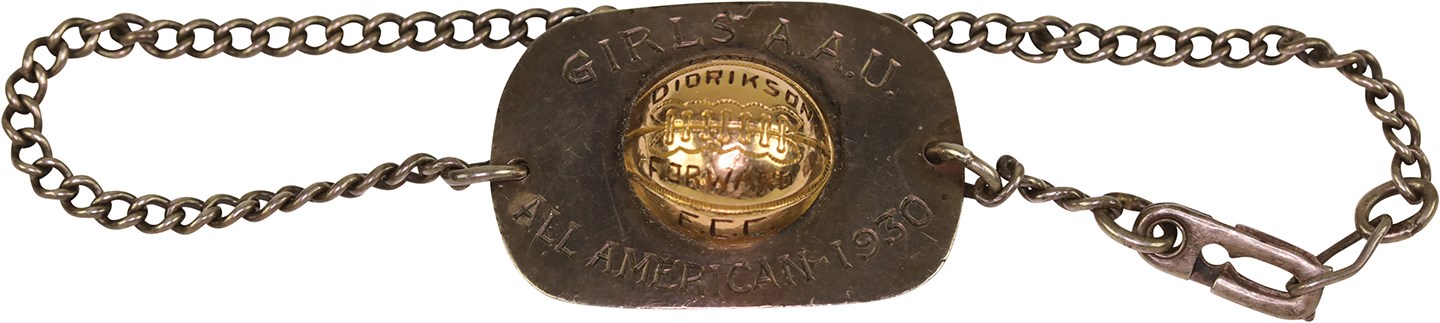 1930 Babe Didrikson Sterling Silver First Ever All American Girls A.A.U Basketball Award Bracelet