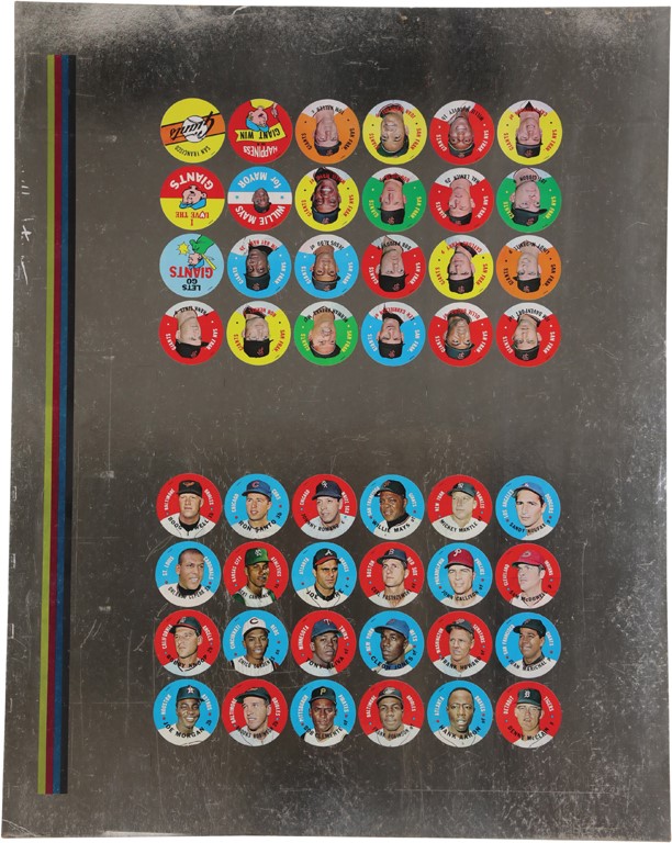 Baseball and Trading Cards - 1967 Topps Test & S.F Giants Discs Uncut Sheet