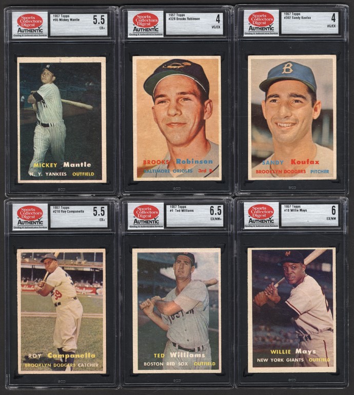 - 1957 Topps Baseball Complete Set with PSA & SGC Graded (407)