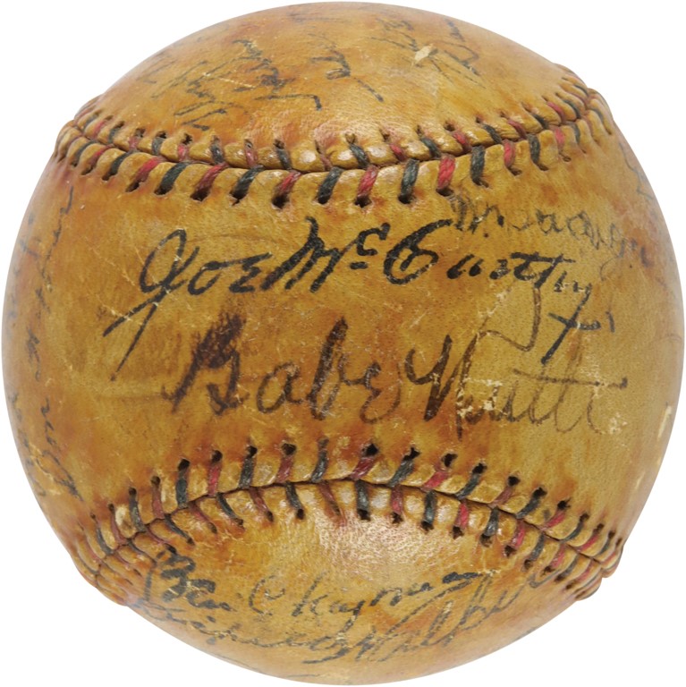 1934 New York Yankees Team-Signed Baseball - Sourced from Tigers Owner Walter Briggs (PSA)