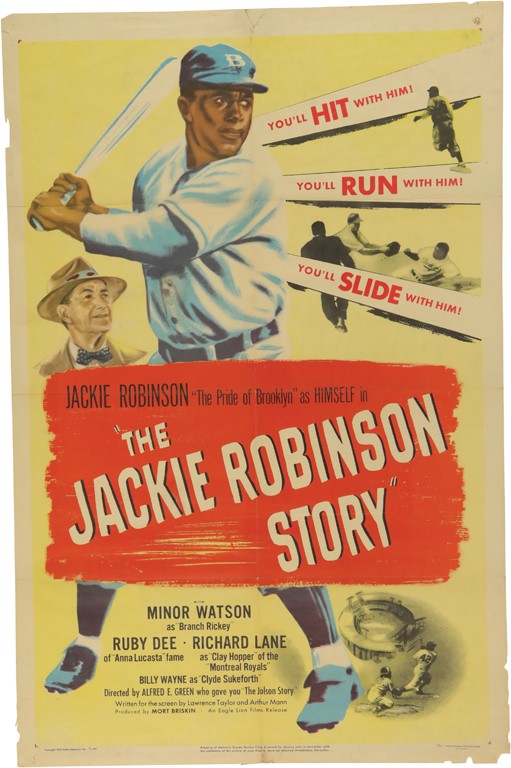 Jackie Robinson & Brooklyn Dodgers - 1950 "The Jackie Robinson Story" Movie Poster