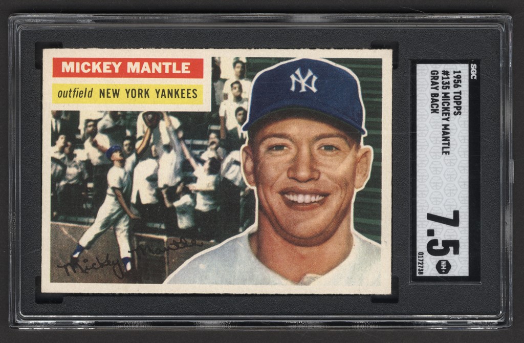 - 1956 Topps Baseball #135 Mickey Mantle SGC NM+ 7.5