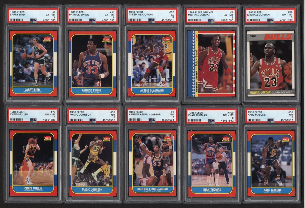 - 1986 & 1987 Fleer Basketball Collection with Complete Set (132) and Multiple Jordans