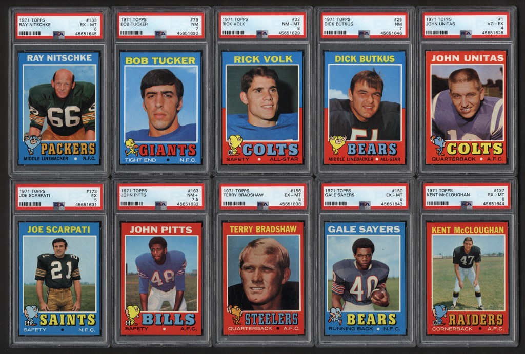 1971 Topps Football "High Grade" Near Complete Set (262/263) with PSA