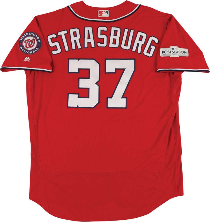 Baseball Equipment - 2017 Stephen Strasburg Washington Nationals Game Worn "Victory" Jersey - 5th Win of the Season (Photo-Matched)