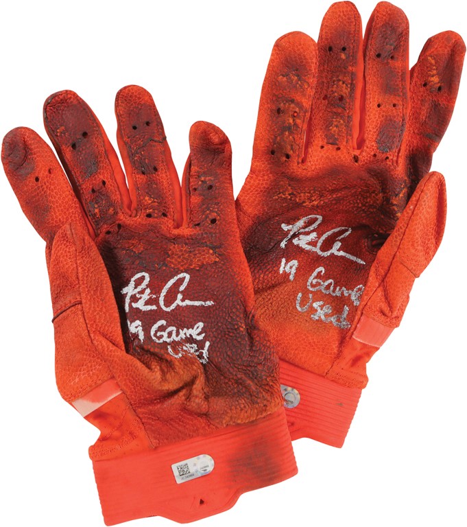 - 2019 Pete Alonso New York Mets "Rookie of the Year" Game Worn Batting Gloves (Alonso LOA)