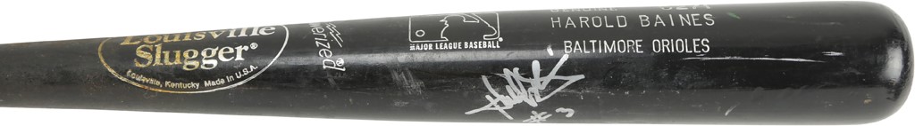 - 1999-2000 Harold Baines Signed Game Used Bat (MEARS 10)