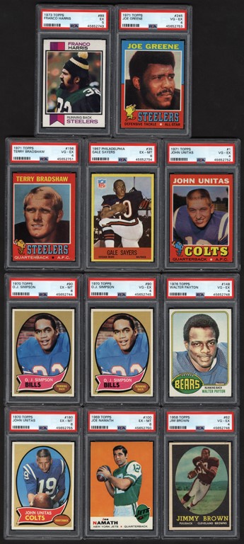1950s-1970s Topps & Philadelphia Football Card Hall of Fame Collection with Important Rookies & PSA (38)