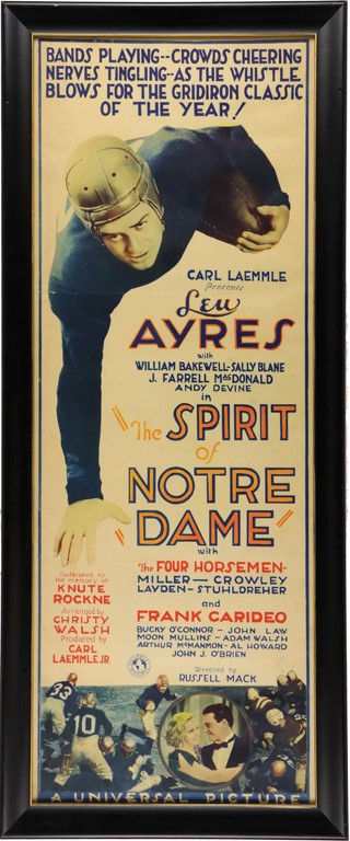 - 1931 Spirit of Notre Dame Original Release Film Poster
