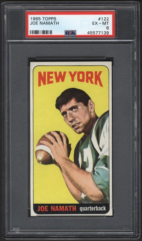 1965 Topps Joe Namath Rookie Card PSA EX-MT 6