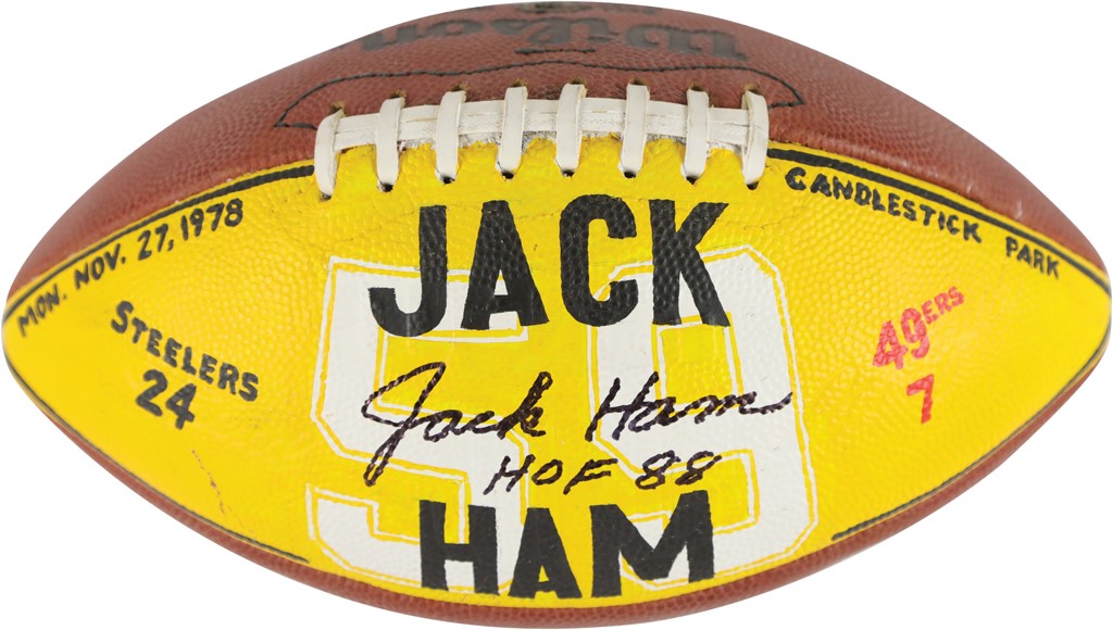 November 27, 1978, Jack Ham Pittsburgh Steelers Presentational Game Football