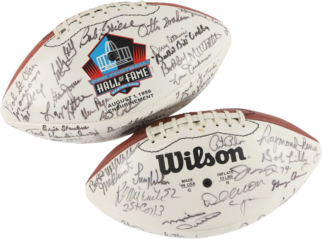 Jack Ham‚s Personal 1994 and 1998 Hall of Famers Signed Footballs (2)