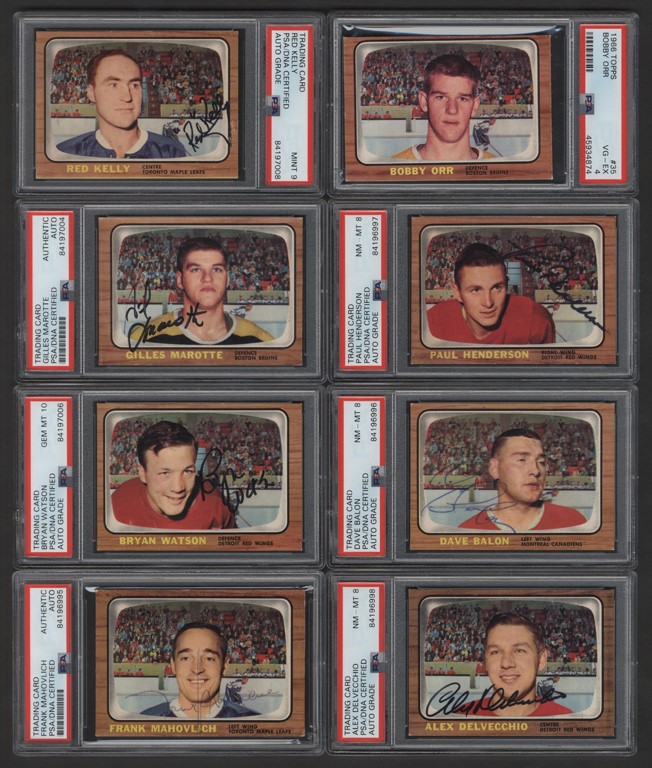 - 1966 Topps Hockey Near-Complete Set with Signed (129/132)