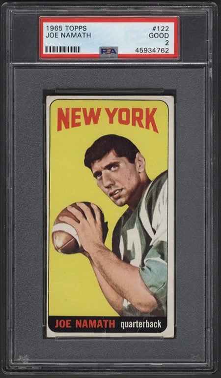 Football Cards - 1965 Topps Joe Namath Rookie Card PSA Good 2