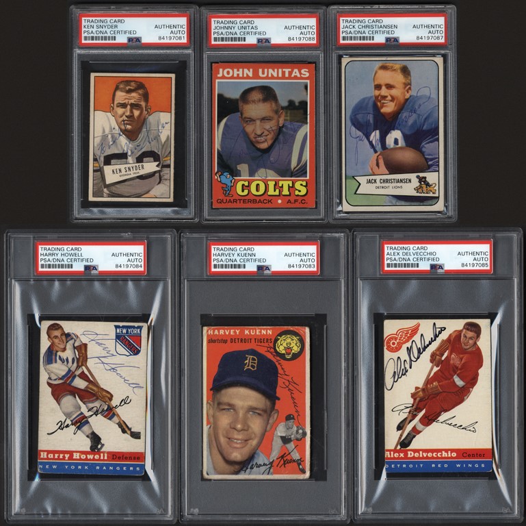 1950s-70s Multi-Sport Signed Card Collection with Major HOFers (29)