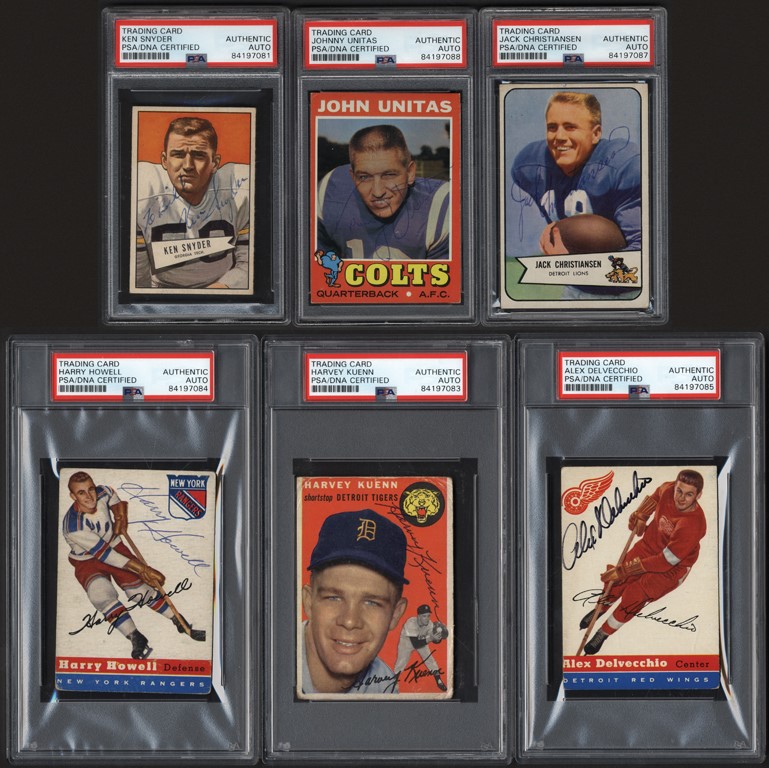 Baseball and Trading Cards - 1950s-70s Multi-Sport Signed Card Collection with Major HOFers (29)