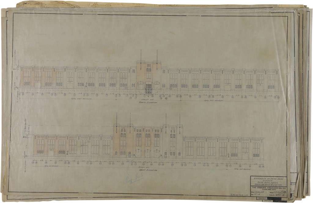 The Notre Dame Football Collection - 1929-1930 Notre Dame Original Stadium Blueprints & Drawings (31)