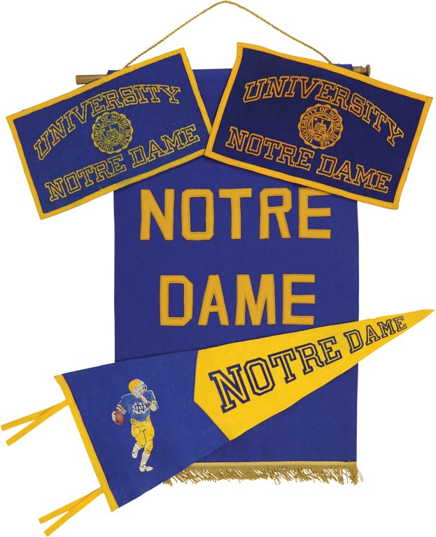 - Collection of Notre Dame Felt Pennants & Banners (10)