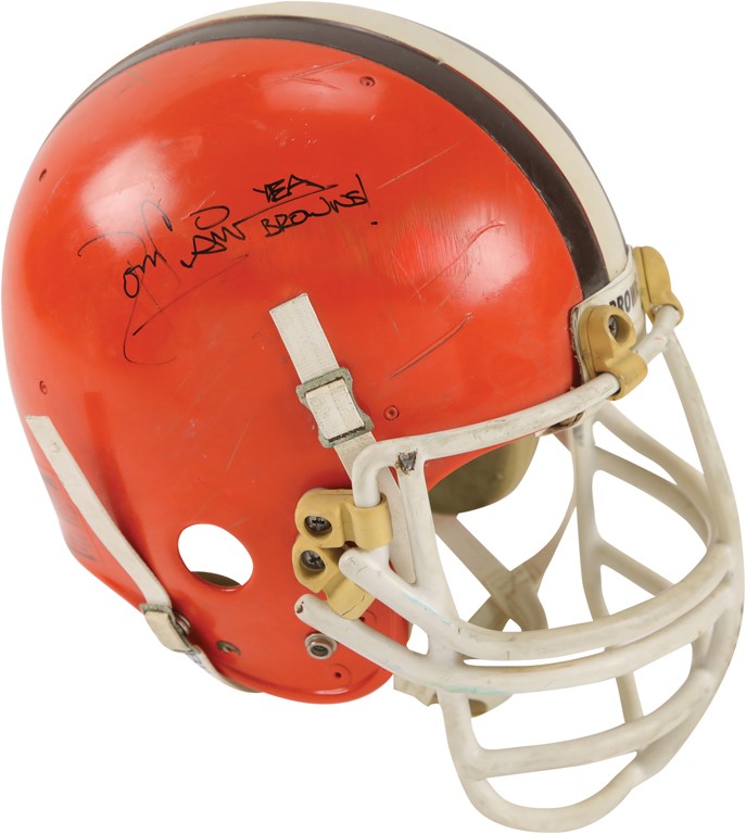 - 1985 Tom Cousineau Cleveland Browns Signed Game Worn Helmet (Photo-Matched)