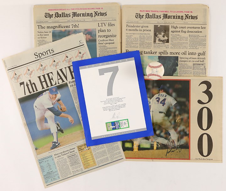 - Nolan Ryan 7th No-Hitter Collection with Signed Baseball
