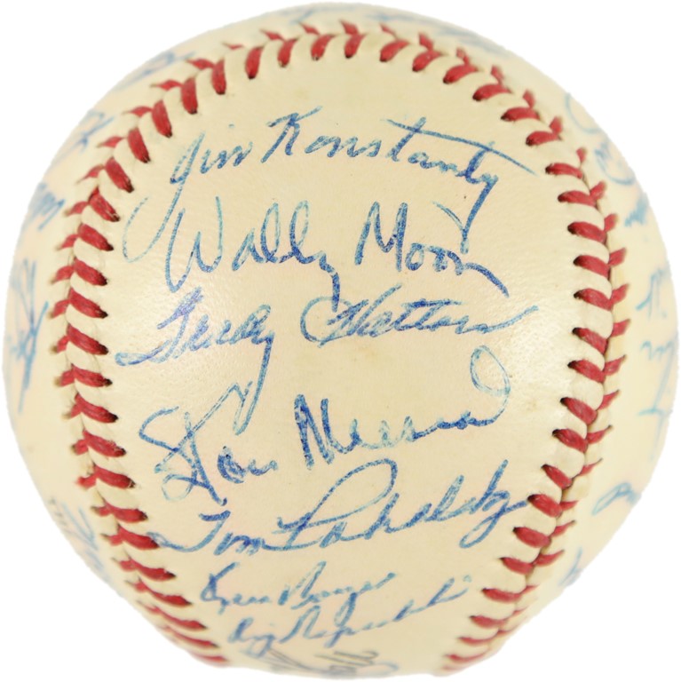 - High Grade 1956 St. Louis Cardinals Team-Signed Baseball from Cubs Bat Boy - PSA Graded "8" Signatures