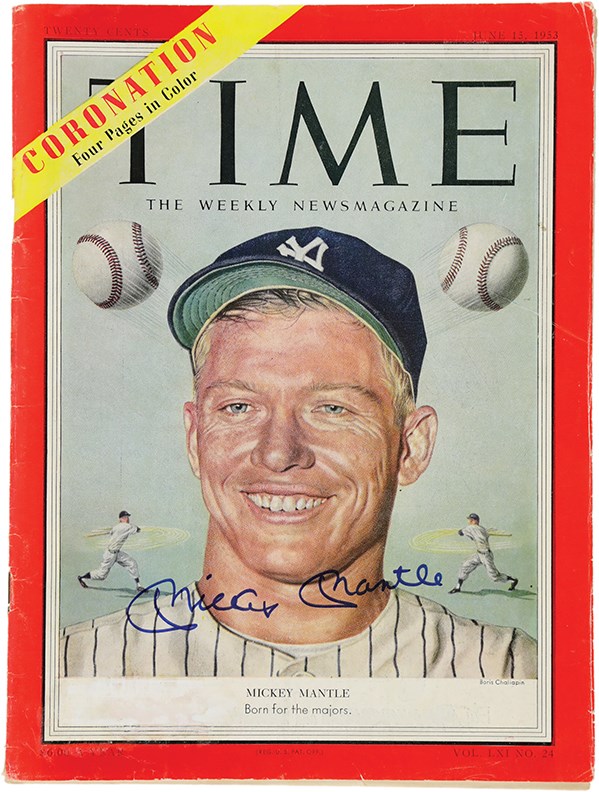 Mantle and Maris - 1953 Mickey Mantle Signed Time Magazine