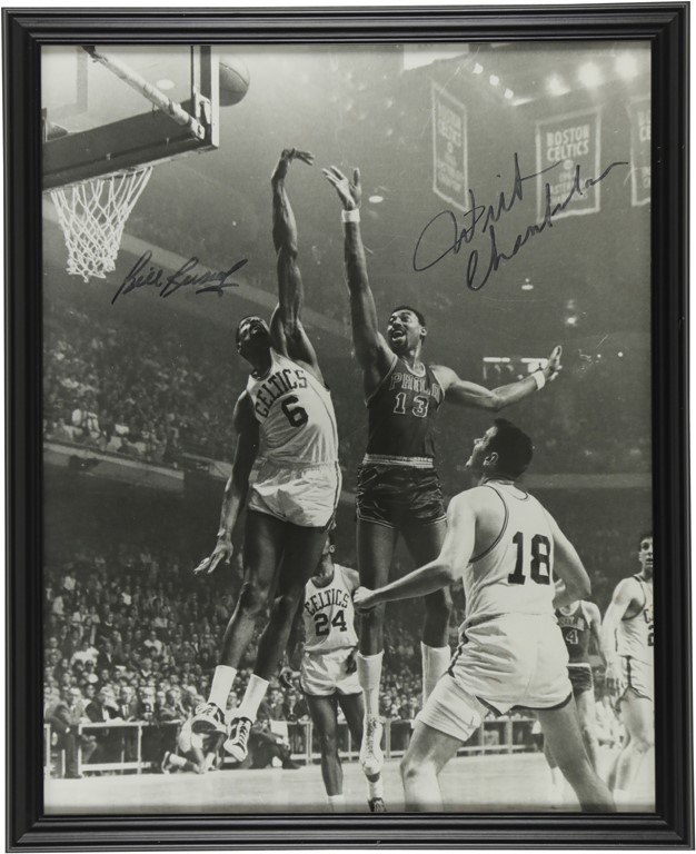 - Wilt Chamberlain and Bill Russell Signed Photo