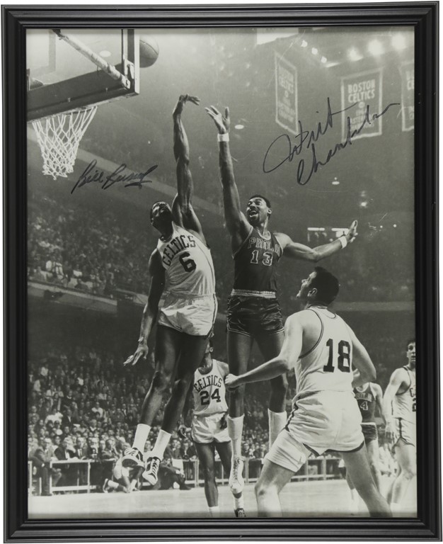 Basketball - Wilt Chamberlain and Bill Russell Signed Photo