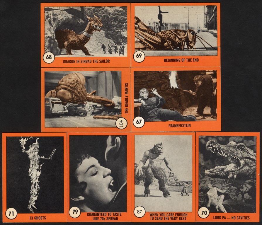 1961 Nu Cards Horror Monsters "Mint Fresh from Vending" Lot (205)