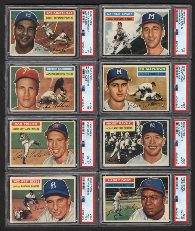 - 1953-1958 Topps & Bowman Baseball Hall of Famers and Stars Collection w/PSA 1956 Mickey Mantle (528)