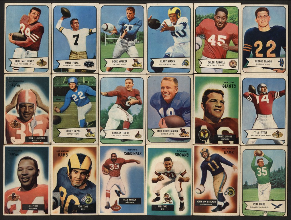 1954-1956 Bowman & Topps Football Card Collection with Hall of Famers (90)