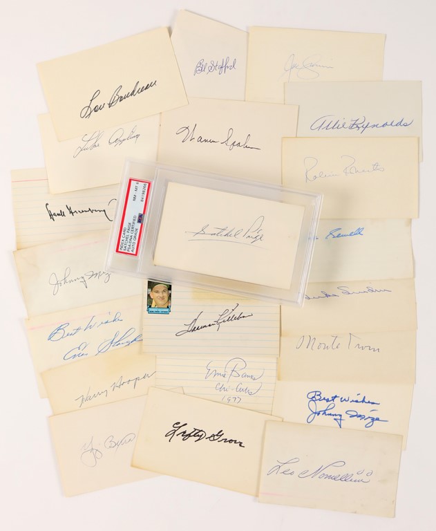 - Signed Index Cards w/Satchel Paige (21)