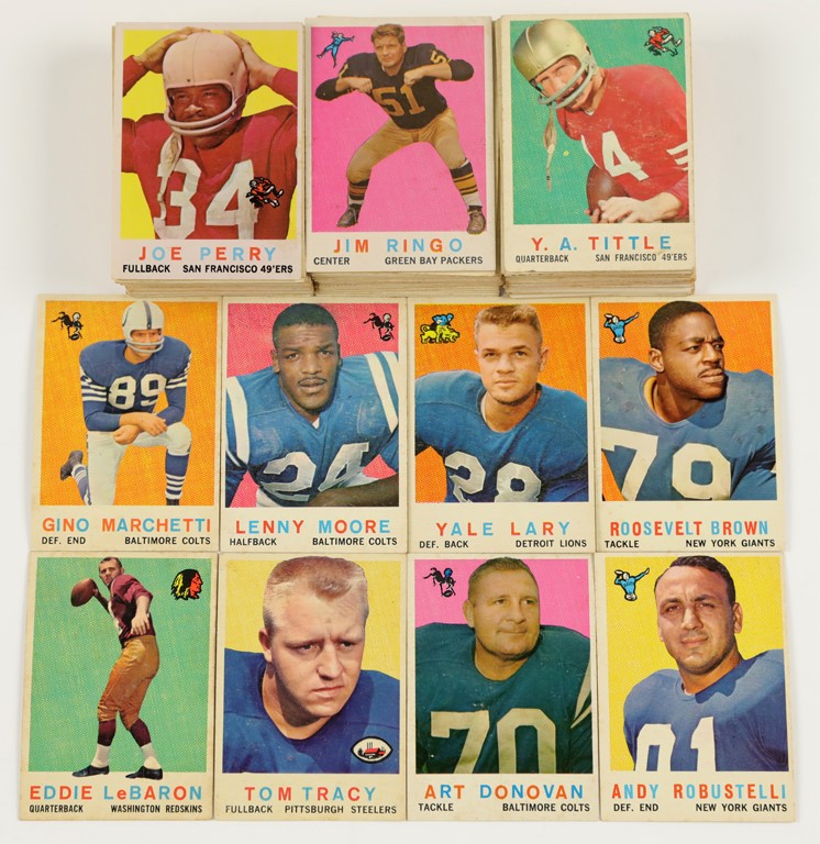 Football Cards - 1959 Topps Football Collection Stars Team Cards & Pennants (158)