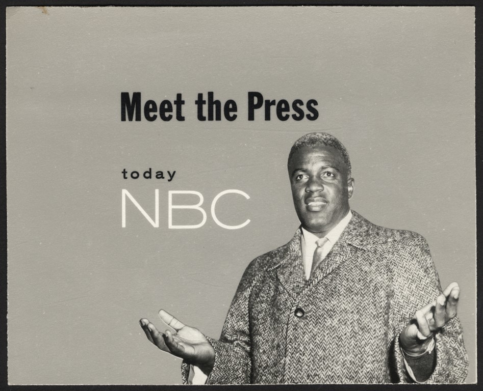 - 1957 Jackie Robinson Retires "Meet the Press" Bump Card w/Real Photo