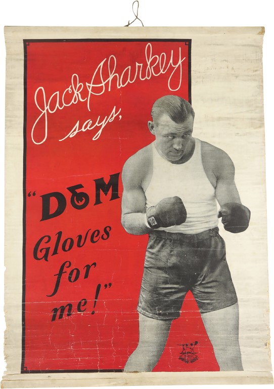 - 1920s Jack Sharkey D&M Gloves Advertising Banner