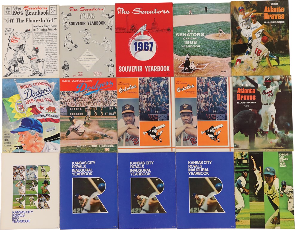Tickets, Publications & Pins - Unbelievable High Grade 1950s-70s Baseball Yearbook Hoard