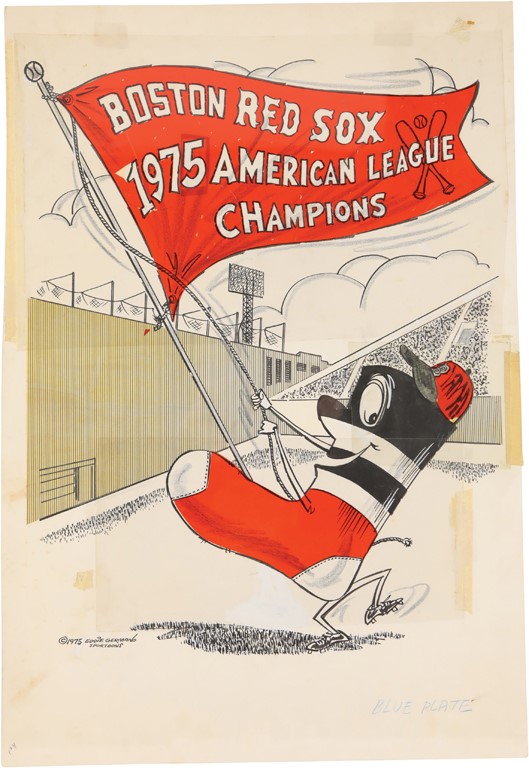 - Eddie Germano 1975 Boston Red Sox American League Championship Original Artwork