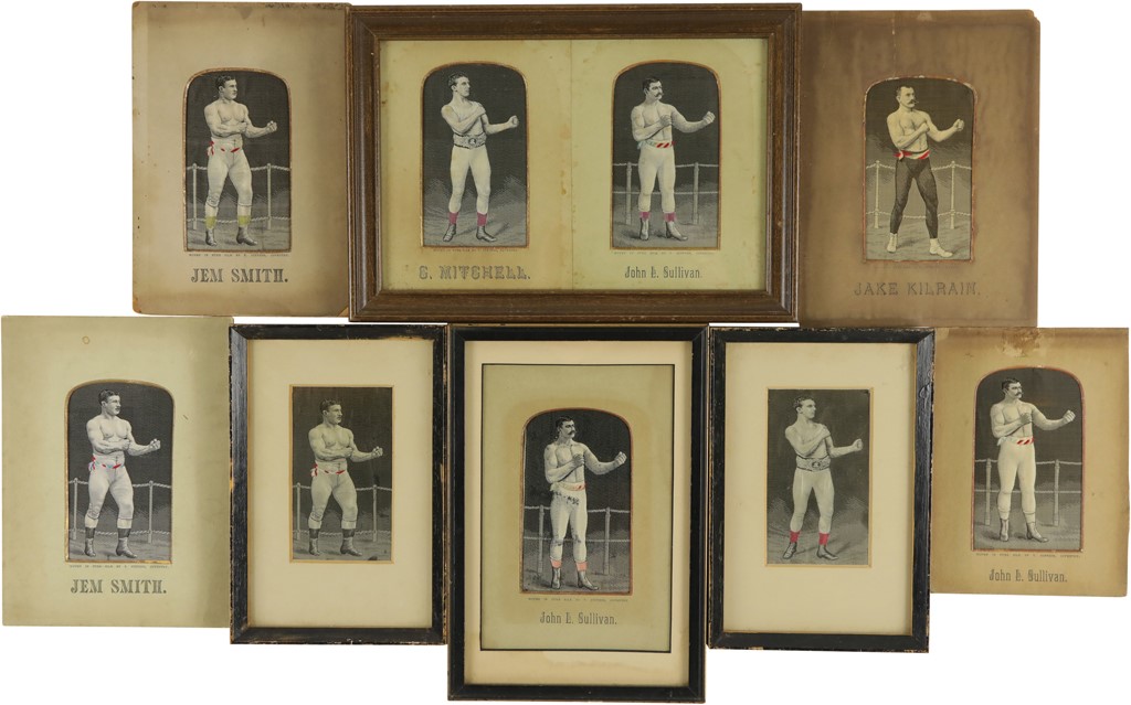 Muhammad Ali & Boxing - Superb Collection of 1800s Boxing Thomas Stevens, Coventry, Silk Stevengraphs