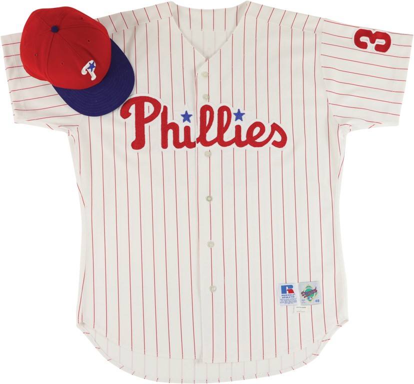 Philly Fanatic Collection - 1998 Curt Schilling Philadelphia Phillies Game Worn Jersey and Cap