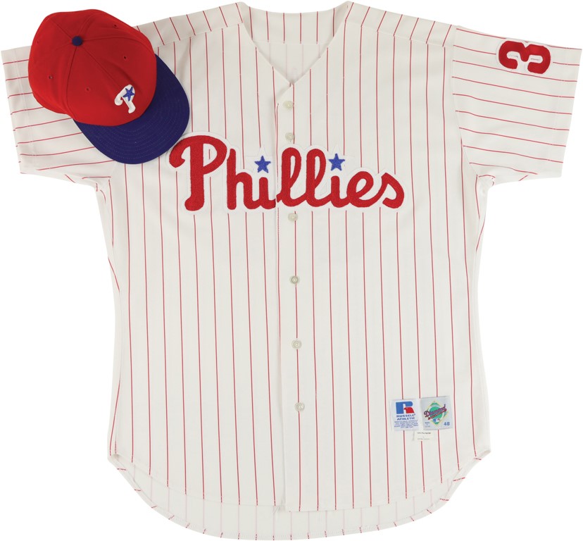 1998 Curt Schilling Philadelphia Phillies Game Worn Jersey and Cap