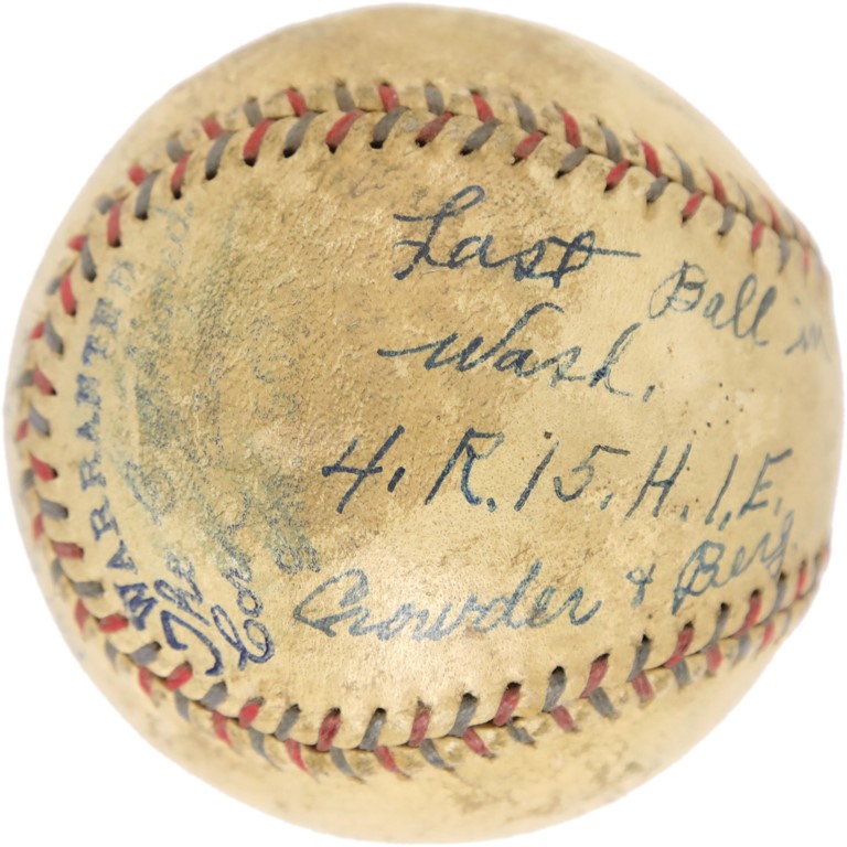 1932 Final Out Ball from Rube Walberg‚s 118th Career Win