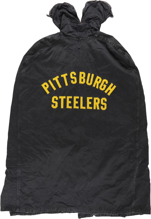 The Pittsburgh Steelers Game Worn Jersey Archive - Vintage Pittsburgh Steelers Sideline Worn Cape