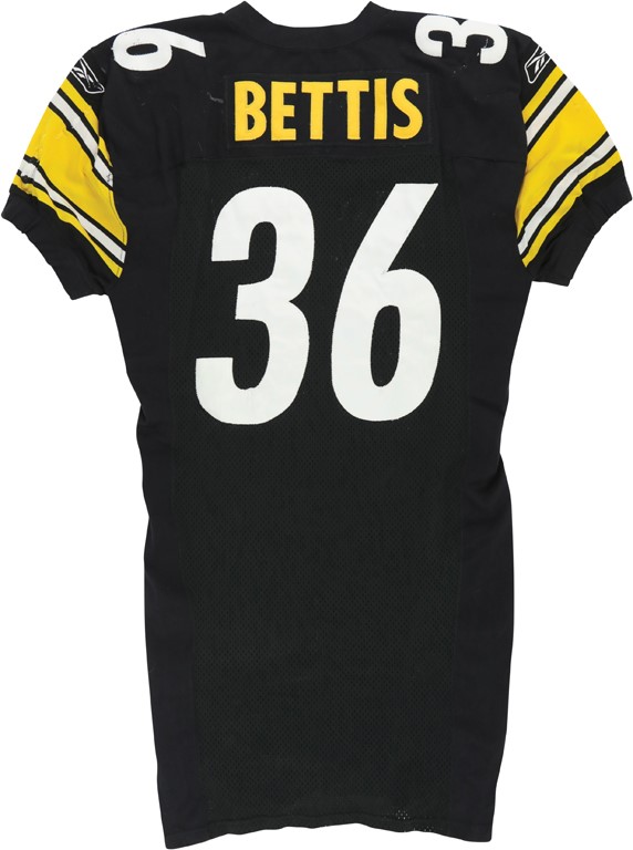 - 2001 Jerome Bettis Pittsburgh Steelers 10,000th Yard Game Worn Jersey (Photo-Matched to Seven Games)