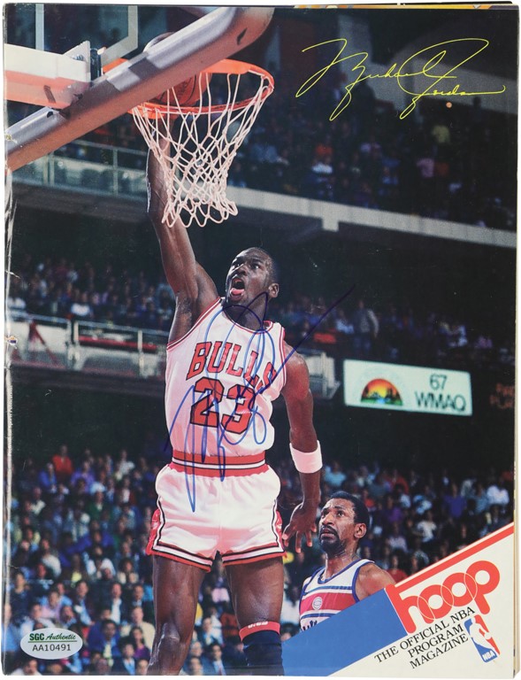 1986 Michael Jordan Vintage Signed Chicago Bulls Program (SGC)