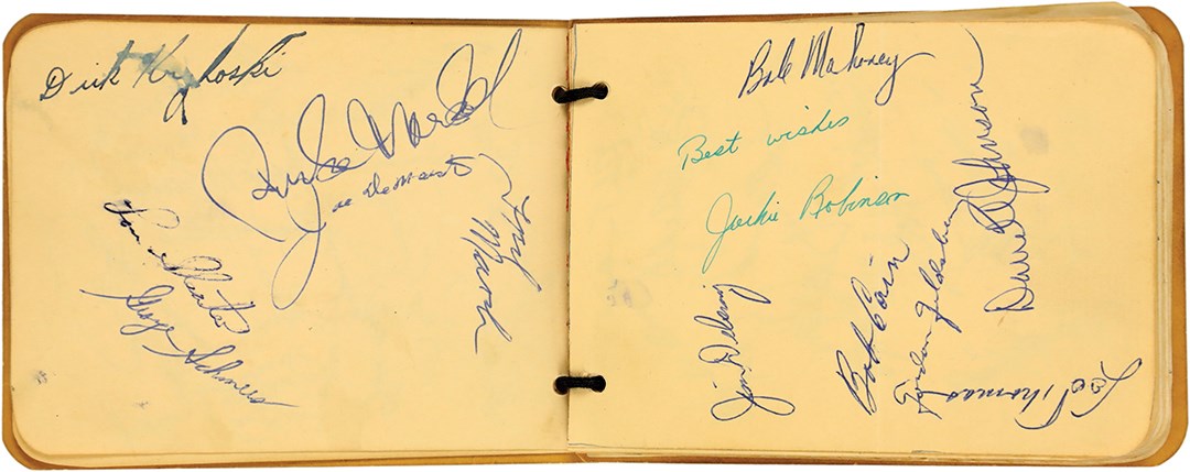 - Circa 1950 Baseball Autograph Album with Mel Ott & Jackie Robinson