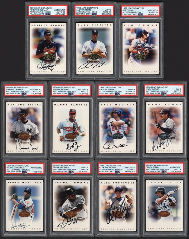 1996 Leaf Signature Baseball Autographed Complete Set with PSA Graded (252)
