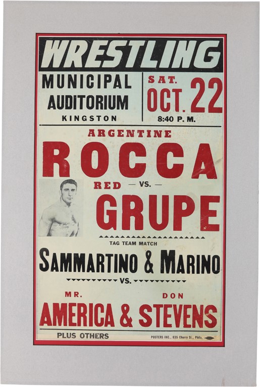 Very Early Bruno Sammartino Wrestling Poster