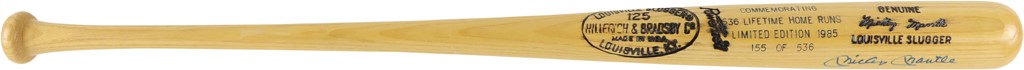 Mickey Mantle Signed Career 536 Home Runs Limited Edition Bat